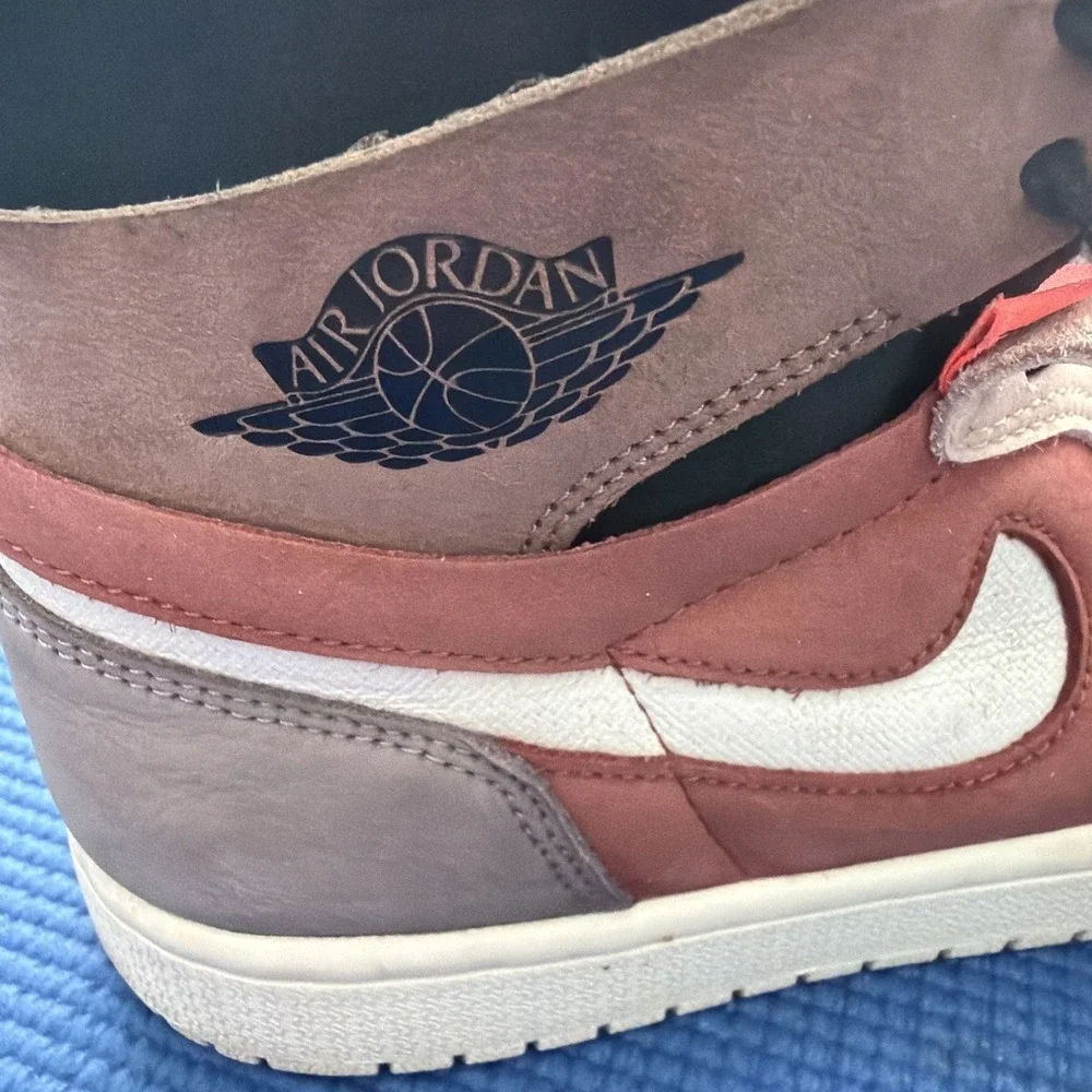 Nike Air Jordan 1 ZOOM AIR High Top Suede Sneakers Brown Tan Sz-US 7 Basketball